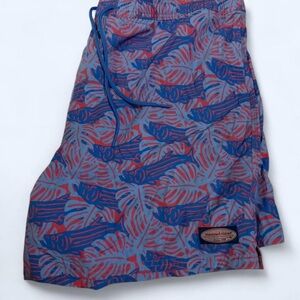 Vineyard Vines Men's Tropical Blue and Red Board Shorts